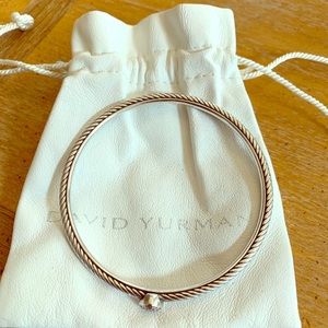 David Yurman Cable  Heart Bracelet Pave Diamonds